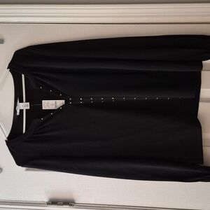 White House Black Market black shirt with gold studs